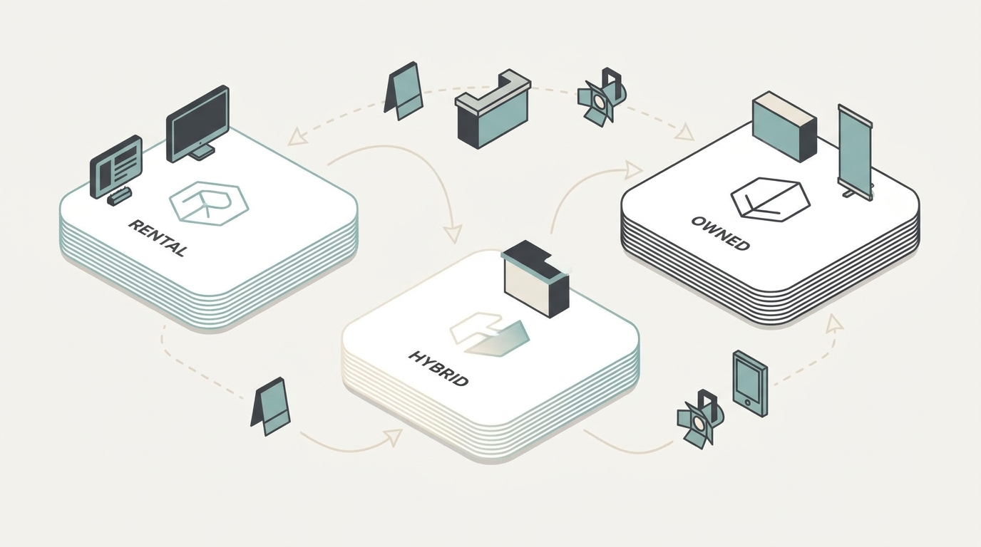 Planning visual for rental versus custom trade show booths