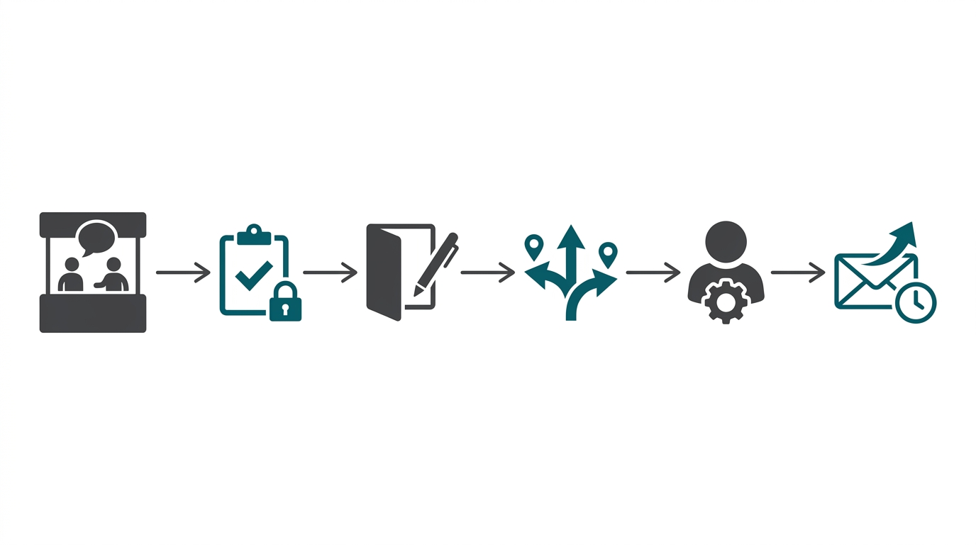 Planning visual for a trade show lead capture workflow
