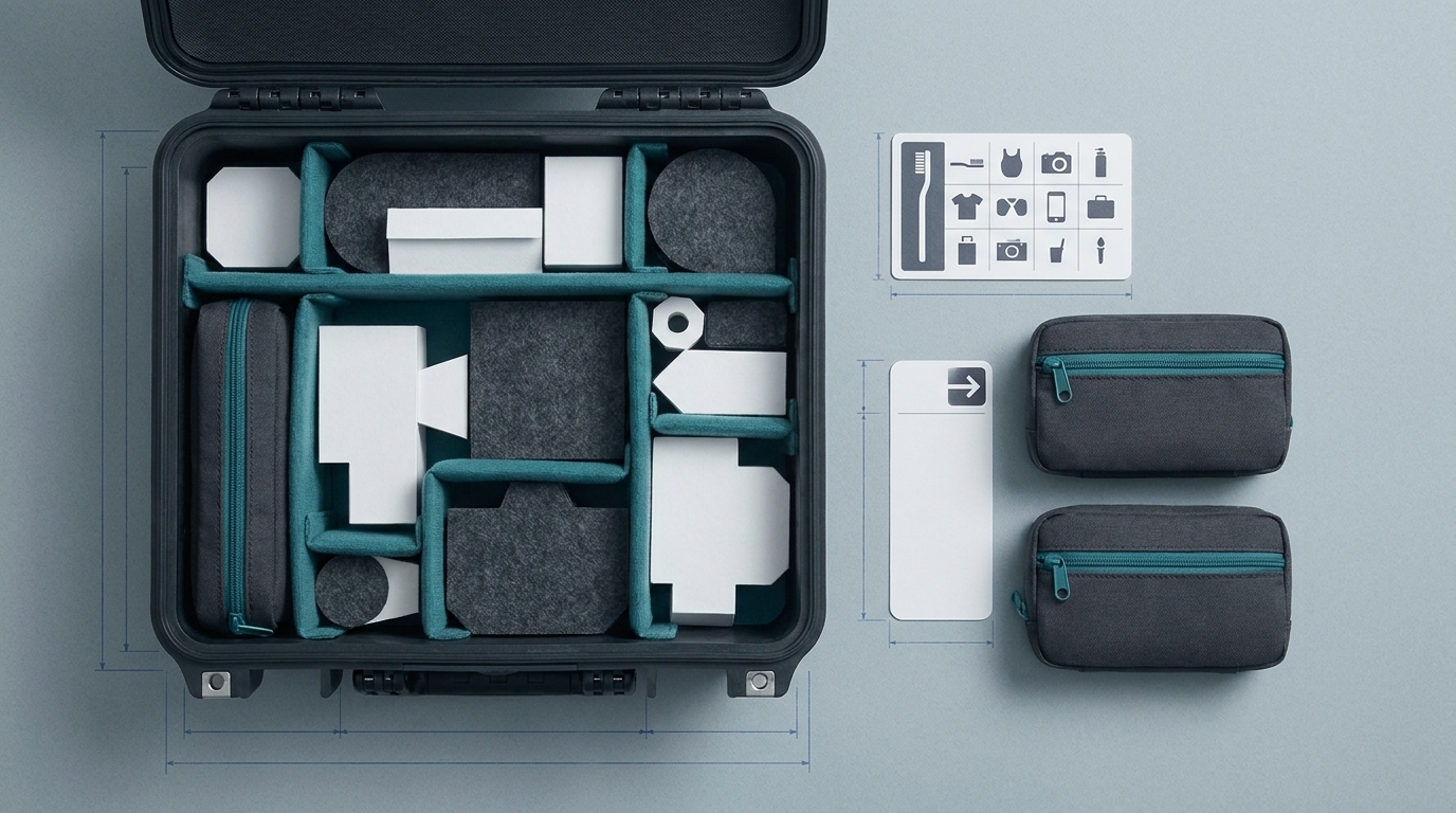 Planning visual for a trade show shipping kit